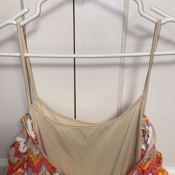 INC International Concepts Large Orange Pink White Zig Zag Cinch Waist Dress - Picture 10 of 12